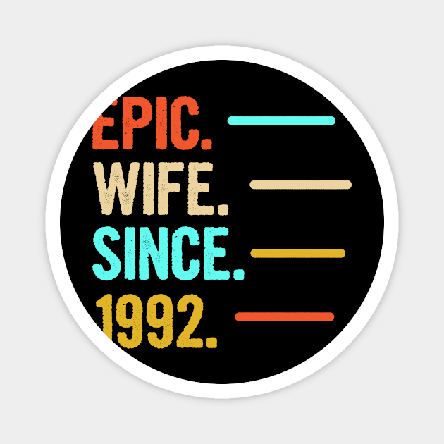 28th Wedding Anniversary Gift Epic Wife Since 1992 Magnet by divawaddle